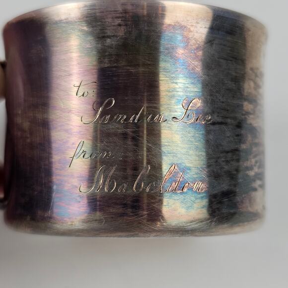 Vintage Towle electroplate silver baby child's mug bunny in bottom - Picture 2 of 6